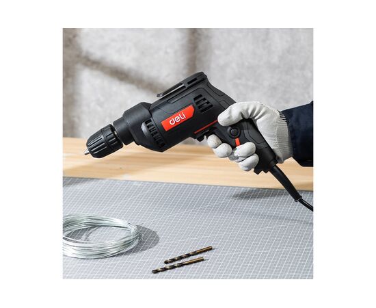  Дрель-шуруповерт Deli DE-DZ10-1E (500Вт, 10мм, 3300об/мин, картон) 