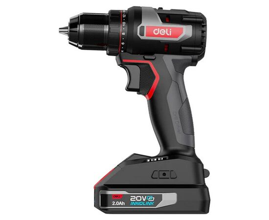  Дрель-шуруповерт Deli DE-DZ20-1D2 (2 АКБ*2Ач+ЗУ, 20В, 10мм, 50Нм, сумка) 