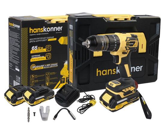  Дрель-шуруповерт Hanskonner HCD2065BLC 