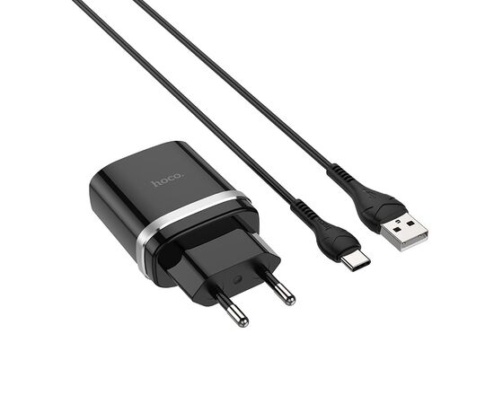  СЗУ HOCO C12Q Smart QC3.0 + Type-C (черный) 