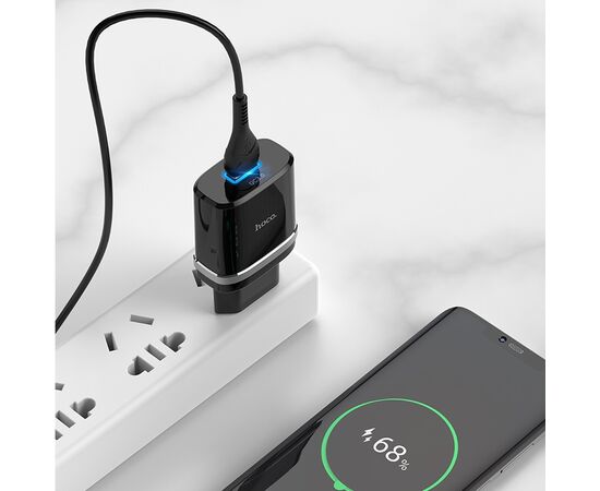  СЗУ HOCO C12Q Smart QC3.0 + Type-C (черный) 