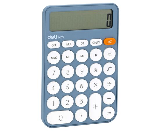  Калькулятор настольный Deli EM124Blue синий 12-разр. 