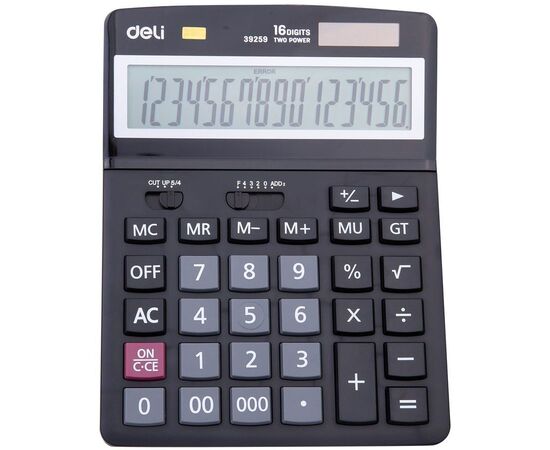  Калькулятор настольный Deli E39259 черный 16-разр. 