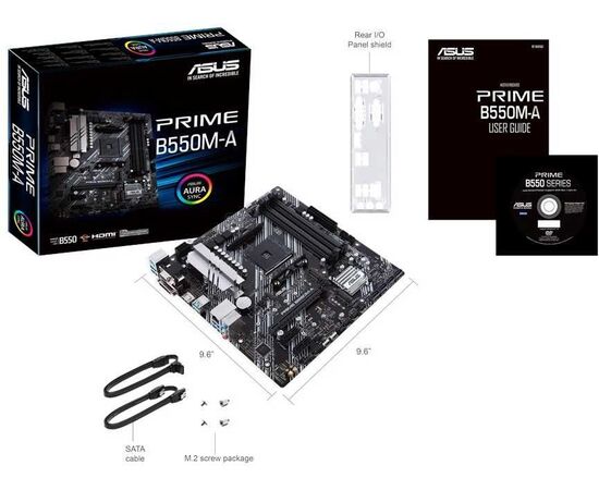  MB sAM4 ASUS PRIME B550M-A, AMD B550, mATX, 4xDDR4, 1xPCI-E4.0x16/2xPCI-E3.0x1, 4xSATA3/2xM.2, RTL8111H, ALC887, 6xUSB3.2, DVI-D/HDMI/D-SUB, PS/2 
