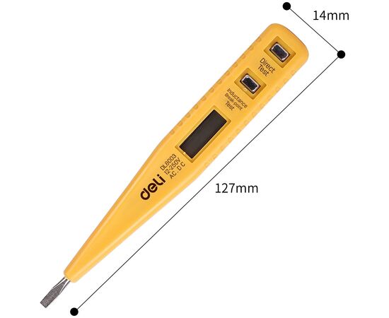 Индикаторная отвертка-тестер Deli DL8003 цифровая (12-250 В) 