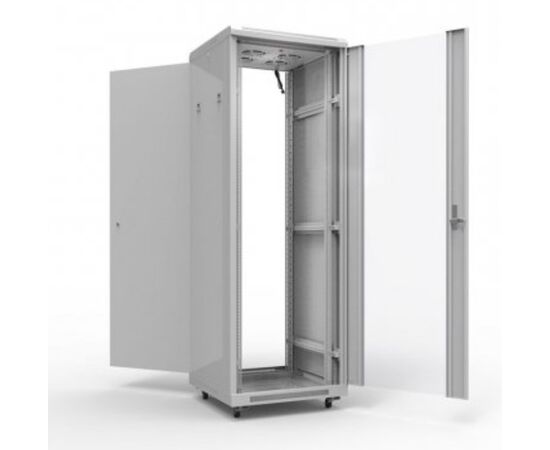  Шкаф коммутационный Rexant 04-3266-211 напольный 32U 600x600мм пер.дв.стекл металл 2 бок.пан. направл.под винты 800кг серый 67кг 230град. 1609мм IP2 