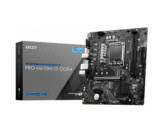  MB s1700 MSI PRO H610M-G DDR4 Intel H610 2xDDR4 mATX AC`97 8ch(7.1) GbLAN+VGA+HDMI+DP 