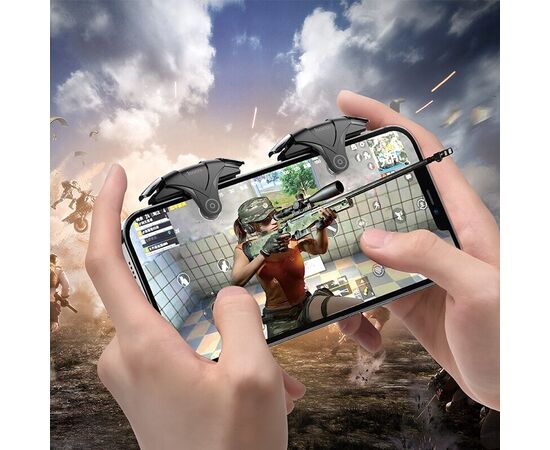 Игровой триггер для смартфона HOCO GM5 Wolf mobile game buttons (черный, металик, серый) 