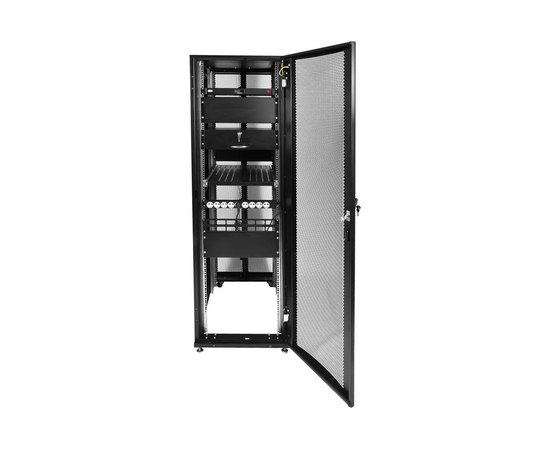  Шкаф серверный ЦМО (ШТК-СП-42.6.10-44АА-9005) напольный 42U 600x990мм пер.дв.перфор. задн.дв.перфор. 2 бок.пан. направл.под закл.гайки 1350кг черный 6 