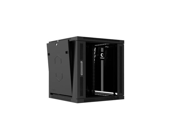  Шкаф коммутационный CABEUS SH-05F-9U60/35-BK настенный, стеклянная передняя дверь, 9U, 600x501x350 мм 