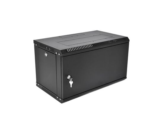  Шкаф коммутационный ЦМО ШРН-Эконом ШРН-Э-9.350.1-9005 настенный, металлическая передняя дверь, 9U, 600x476x350 мм 
